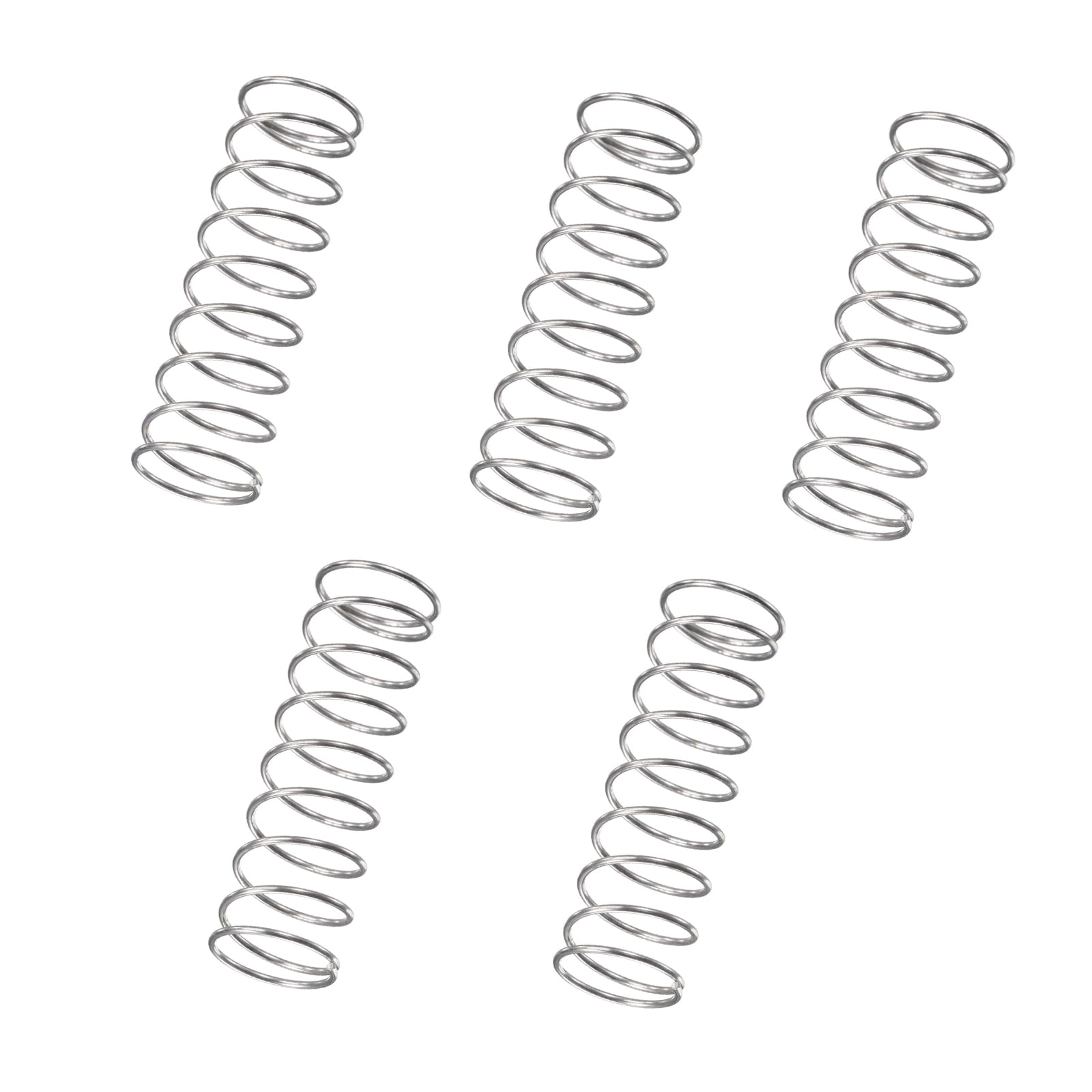 TA-VIGOR 5Pcs Extended Compressed Spring, 16mm OD,1mm Wire Size, 50mm Length Durable Stainless Steel Small Dual Hook Tension Spring for Furniture Screen Doors Repair Projects