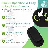 Flintronic Mini 3D Walking Pedometer with Clip Lanyard Black view 4