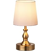 PARTPHONER Mini Cordless LED Table Lamp, 5200mAh Rechargeable Battery Operated Lamp, 3-Level Brightness, Touch Dimmable Desk Lamp, Bedside Night Light for Patio Camping Restaurant Home, Antique Brass