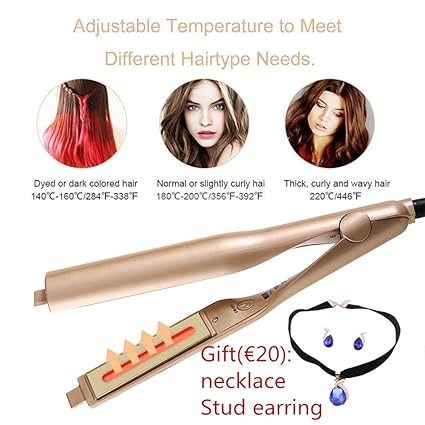 Planchas del Pelo Y Rizador De Pelo, 2 En 1 Mojado y seco Hierro Giratorio