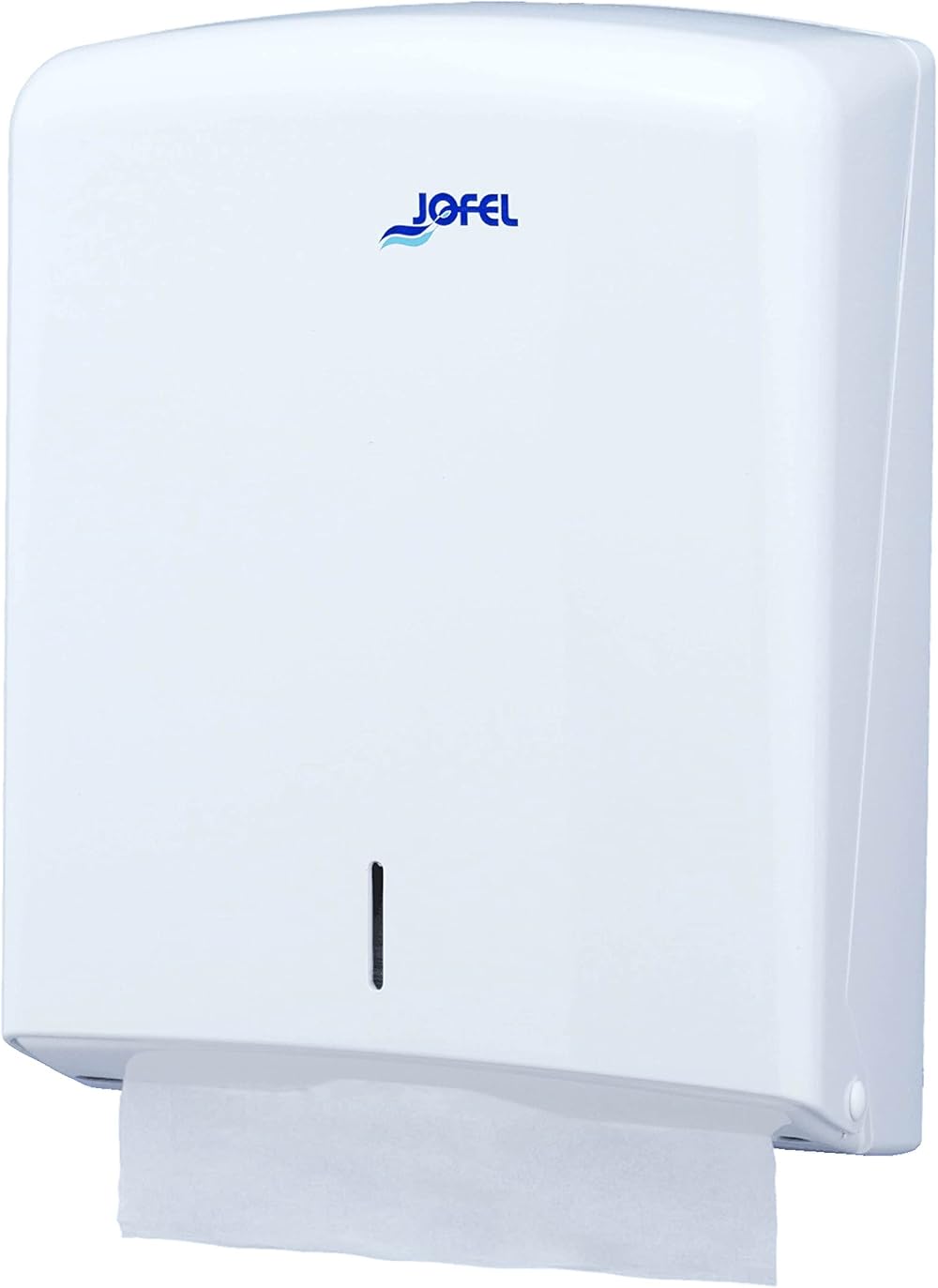 Jofel Z-Fold Paper Towel Dispenser White ABS Locking Lid Holds 600 Z-Fold Towels