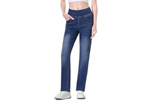 Chasehot Pull on Jeans for Women, High Waisted Stretchy Trendy Straight Bootcut Elastic Waist Tapered Denim Jegging