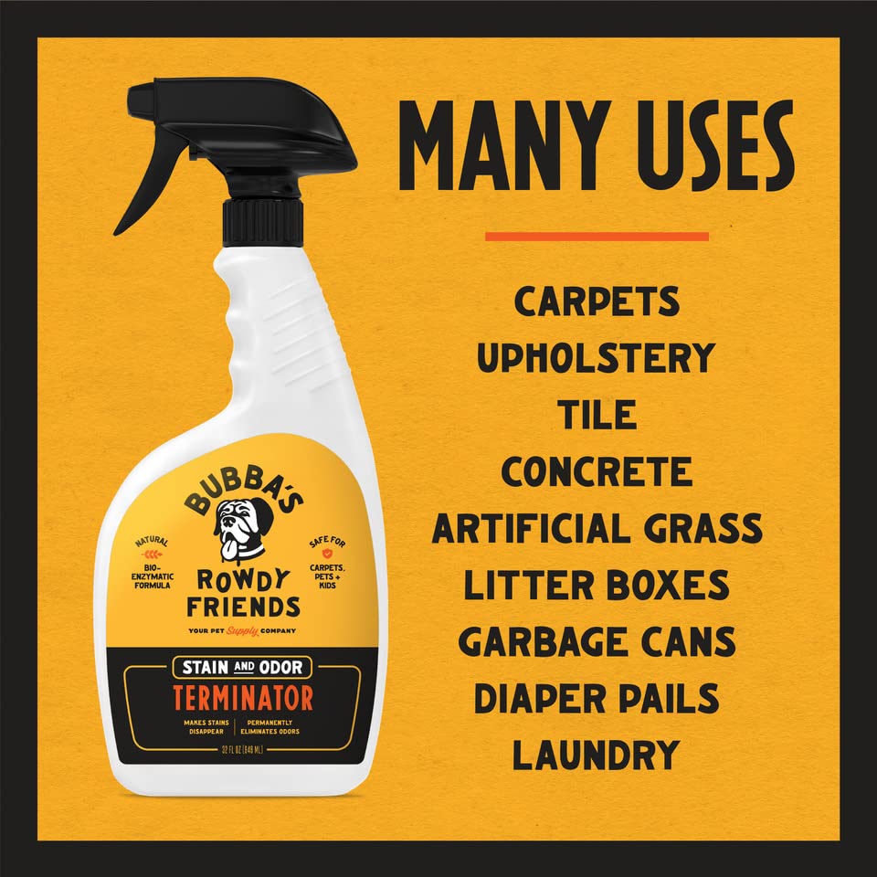 BUBBAS Super Strength Enzyme Cleaner Pet Odor Eliminator Carpet