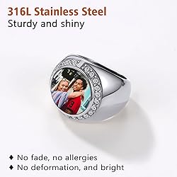 FindChic Customized Round Signet Rings with Photo