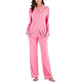 Aamikast Women's Pajama Sets Long Sleeve Button Down Sleepwear Nightwear Soft Pjs Lounge Sets