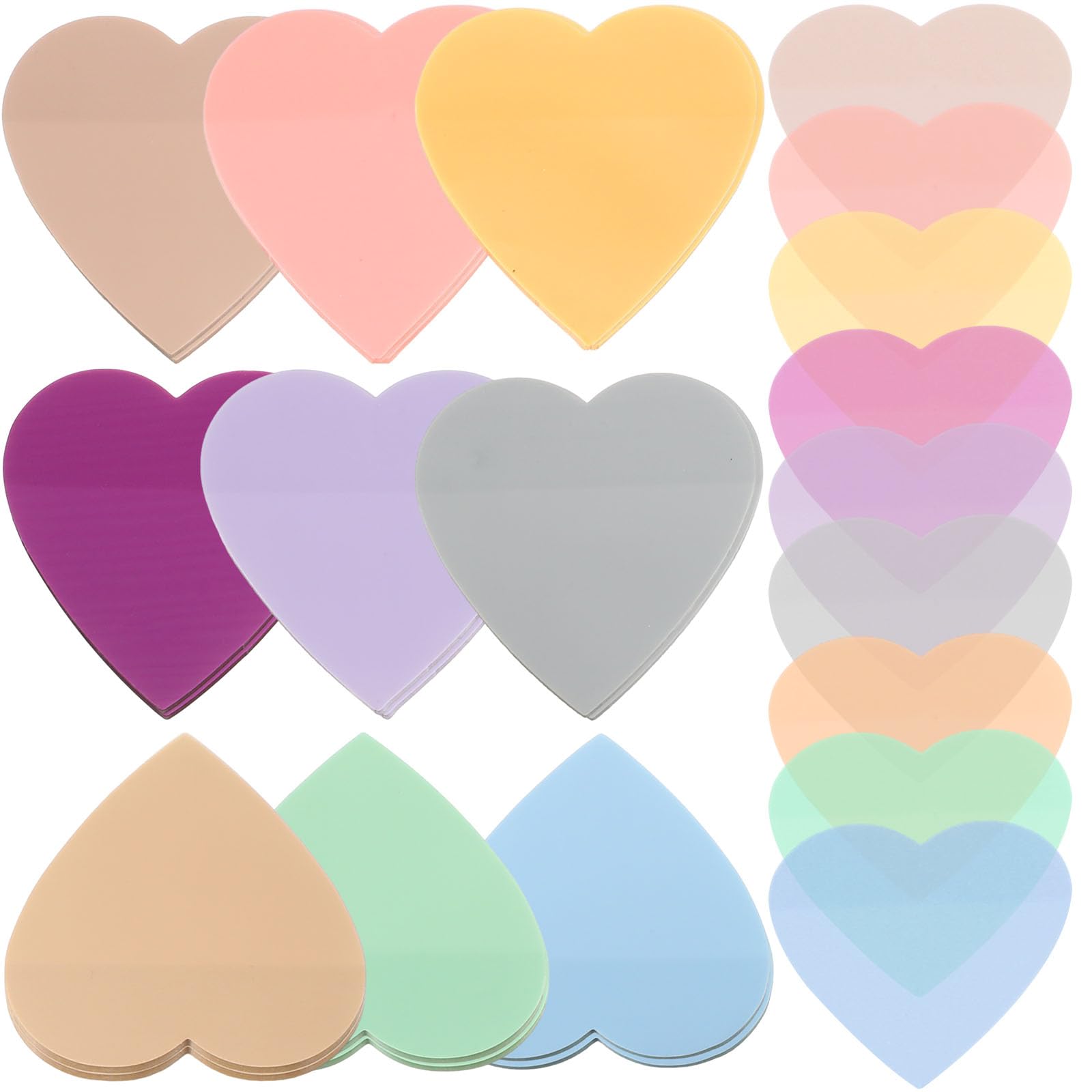 Photo 1 of Jetec 900 Sheets Transparent Sticky Notes 18 Translucent Sticky Notes Clear See Through Memo Pad Colorful Self Adhesive Notepads for Notebook Bible Vision Board Office School(Heart,Cute Color)