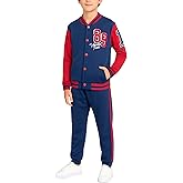 Pro Athlete Boys Sweatsuit Set - 2 Piece Fleece Varsity Jacket and Boys Jogger Sweatpants Set Youth Kids Activewear (8-16)