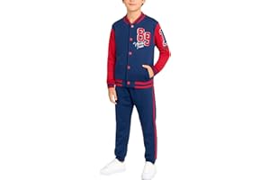 Pro Athlete Boys Sweatsuit Set - 2 Piece Fleece Varsity Jacket and Boys Jogger Sweatpants Set Youth Kids Activewear (8-16)
