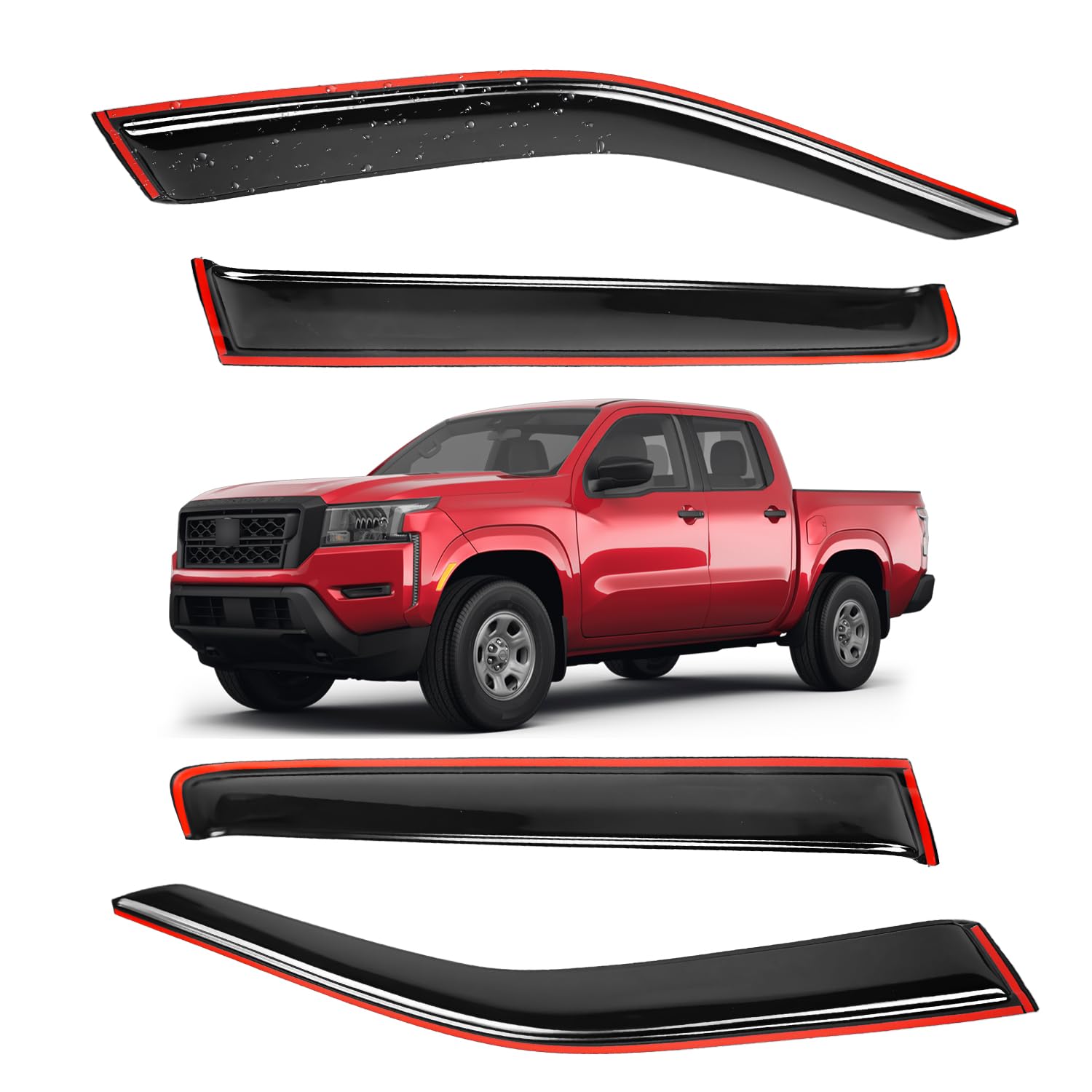 Photo 1 of ***************ONLY THE ONES FOR THE REAR**************
Window Visors for Nissan Frontier Crew Cab 2022 2023 2024 2025 Wind Deflector Sun Rain Guard Vent Weather Shields, Tape-on, Smoke, 4Pcs
