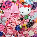 DIYJewelryDepot TM: 50 pc Assorted Mixed kawaii flat back resin cabochon + Bonus Toto Plush Keychain