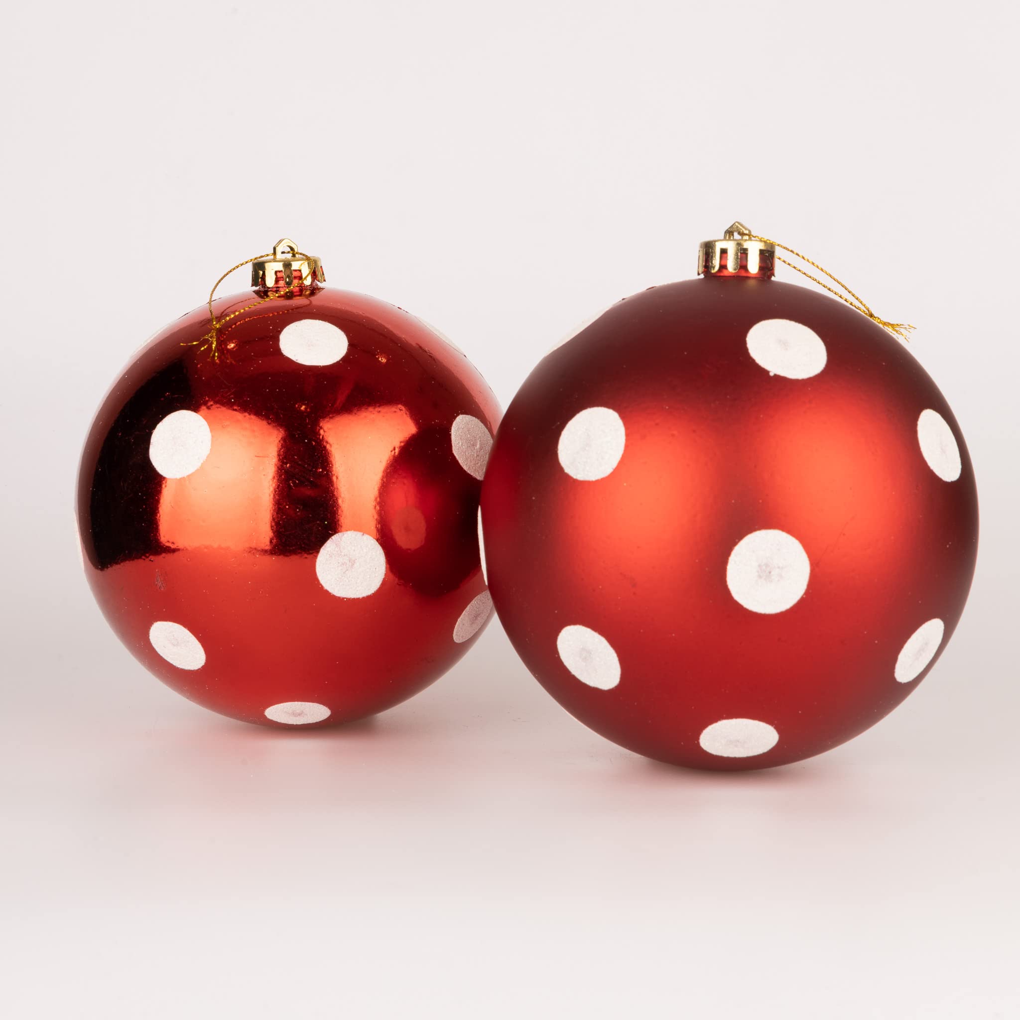 50mm/24Pcs Christmas Baubles Shatterproof Red White Polka Dots, Christmas Tree Decorations Ball Ornaments Balls Xmas Hanging Decorations Holiday Decor - Shiny,Matte,Glitter