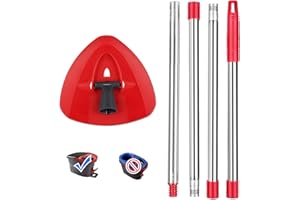 Spin Mop Head Base with Handle for Velida: EasyWring Rotating Triangle 1 Tank Bucket System - Adjustable Stainless Steel Hand