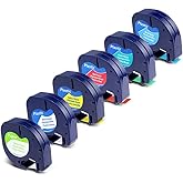 Compatible with DYMO LetraTag Label Maker Refills 12mm Paper/Plastic Label Tape, Color Black on White/Red/Yellow/Blue/Green for Dymo Letra Tag LT100H LT100T Puls, 1/2'' W x 13' L, 6-Pack