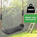 SELEWARE Plastic Swing Seat Non Slip 8ft Adjustable Rope Carabiners Black view 4