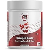 Layer Origin Simple Reds - Organic Red Polyphenols Fruit Powder | Five Real Red Whole Fruits | 30 Servings