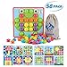 Fansteck Button Art Toys for Toddlers, Color Matching Early Learning Educational Mosaic Pegboard , Safe Nontoxic ABS Plastic Premium Material, 12 Pictures and 46 Buttons, with a Bag Easy to Storage