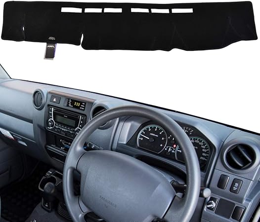 Amazon Xukey ダッシュマットトヨタランドクルーザー70 76 78 79シリーズ09 車の日焼け止め Uvカット ポリエステル製 ダッシュボード 太陽シェードカバー ブラック ハリアー専用設計 ダッシュボードマット 車 バイク