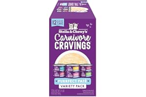 Stella & Chewy's Carnivore Cravings Purrfect Paté - Premium Grain-Free Wet Cat Food - 6 Flavor Variety Pack - High Protein with Bone Broth - Perfect for Picky Eaters - 2.8oz Cans (12 Pack)