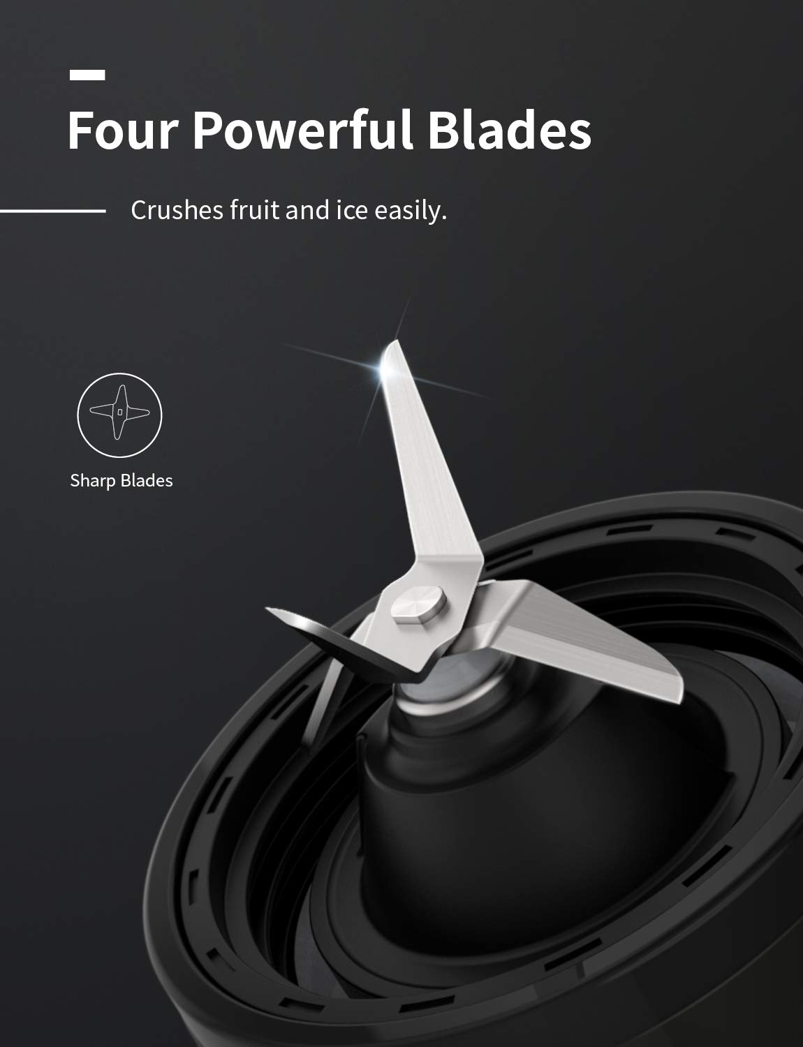 SHARDOR Portable Smoothie Blender Personal Blender for Shakes Juice with 2 Bottles 1 Ice Cube Tray, Black - Image 5