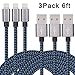 Cordify 3 Pack 6FT Nylon Braided 8Pin Lightning to USB Charging Cable Cord with Aluminum Connector Compatible with iPhone 7/7 Plus,6/6s/6 Plus/6s Plus, 5c/5s/5/SE, iPad Air/Mini, iPod Nano/Touch