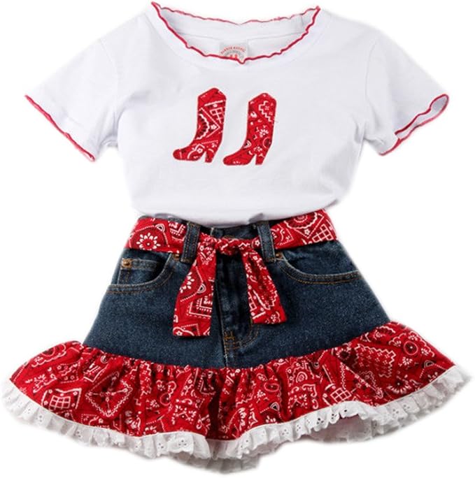 red girl denim dress