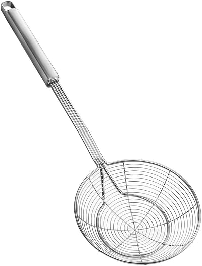 YFWOOD Strainer Skimmer Spider Ladle Stainless Steel 14cm 39cm Handle