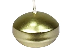 Zest Candle 24-Piece Floating Candles, 1.75-Inch, Metallic Gold