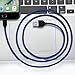Iphone Charger 5Pack Cable Data Sync USB Cord Wecool Lightning Cable Nylon Braided 8 Pin Charging for iPhone iPad iPod Black and Blue