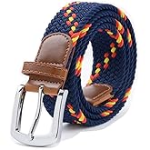 VONSELY Stretch Belt, Elastic Belts Braided Fabric Belt Colorful Woven Belts