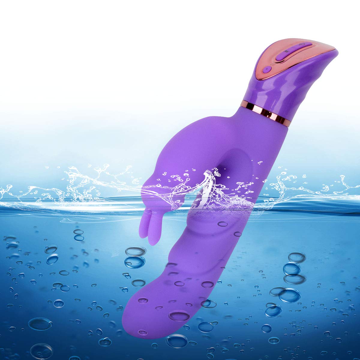 XINGHAOYA G Spot Rabbit Vibrator with Bunny Ears for Clitoris Stimulation, Waterproof Rechargeable Dildo Vibrator Clit Stimulator with 10 Vibration Modes Quiet Dual Motor for Women Couples