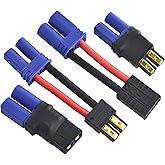 BOEEA RC LiPo Battery Connector Adapter Compatible with TRX/Traxxas Lipo Battery Plug to EC5 Male Female on ESC Charger(2 Pai