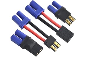 BOEEA RC LiPo Battery Connector Adapter Compatible with TRX/Traxxas Lipo Battery Plug to EC5 Male Female on ESC Charger(2 Pai