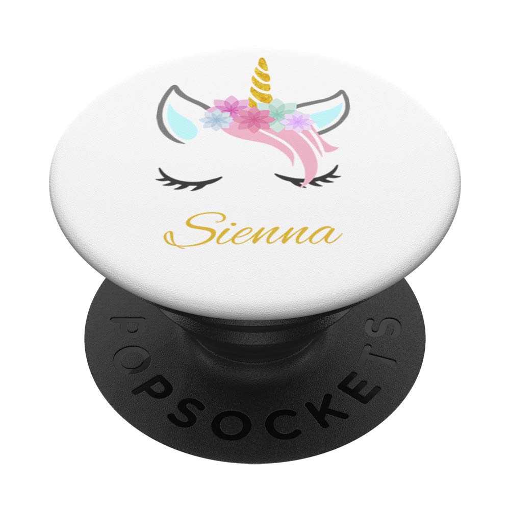 Sienna Name Gift - Personalised Cat Unicorn PopSockets Grip and Stand for Phones and Tablets