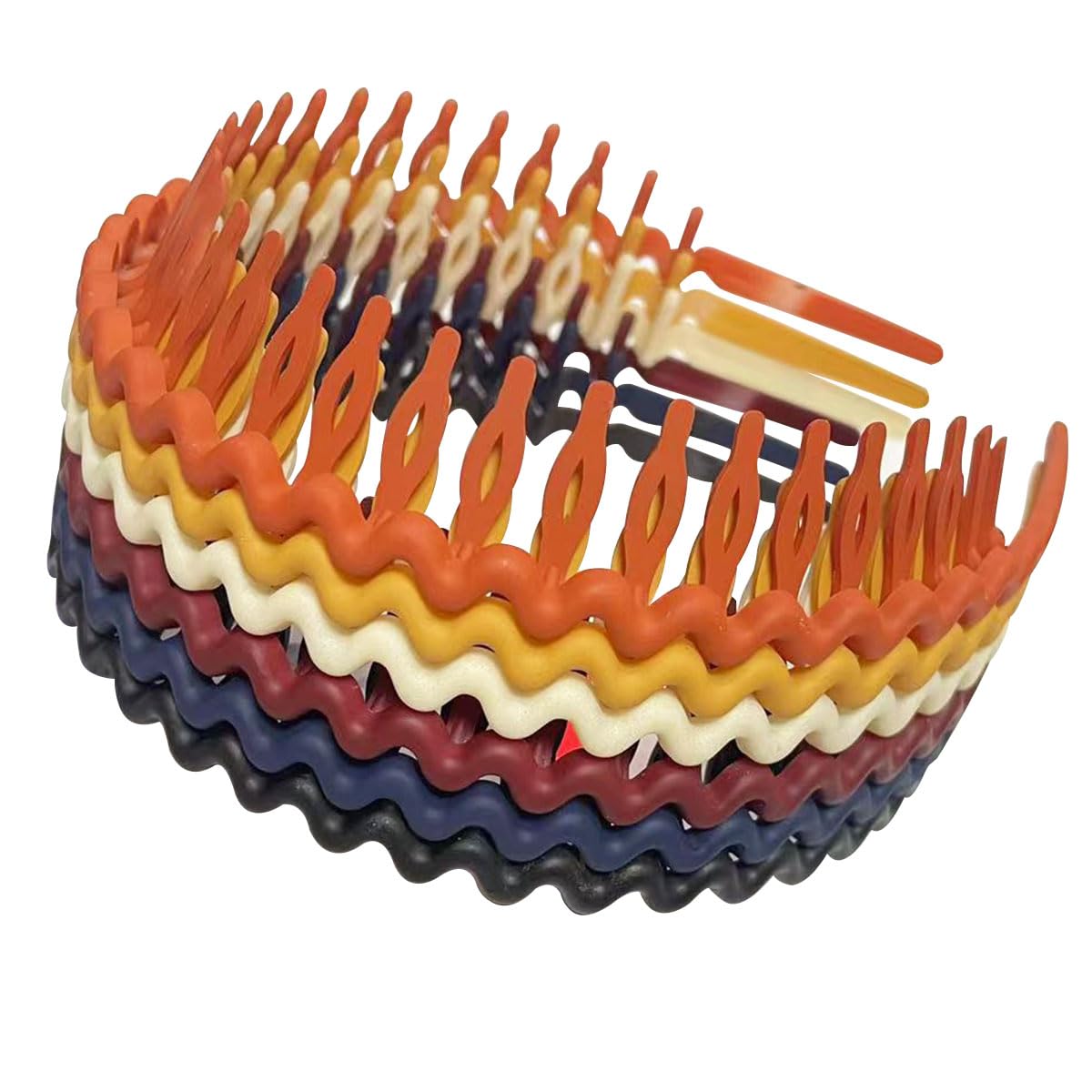 6pcs Plastic Headbands with Teeth, Non Slip Hair Comb Accessories for Women, Girls & Teens