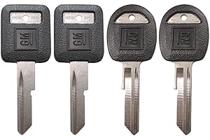 FAST AUTO KEYS Strattec 4 Keys Set - New GM Logo OEM'E' Ignition +'H' Doors/Trunk Key Blanks Uncut 595198 + 595311 Fits Select GM Vehicles
