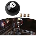 Yumfugu Pack-1 Car Spherical Shift Knob, Round 8 Ball Billiard Car Shift Knob with Adapters, Car Modification Gear Lever Kit, Universal for Most Cars, Trucks and Vans (Black)