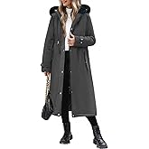Jyanl Womens Long Puffer Winter Coats Fleece Jacket Down Parka Warm Overcoat Thicken Quilted Jacket Removable Fur Coat
