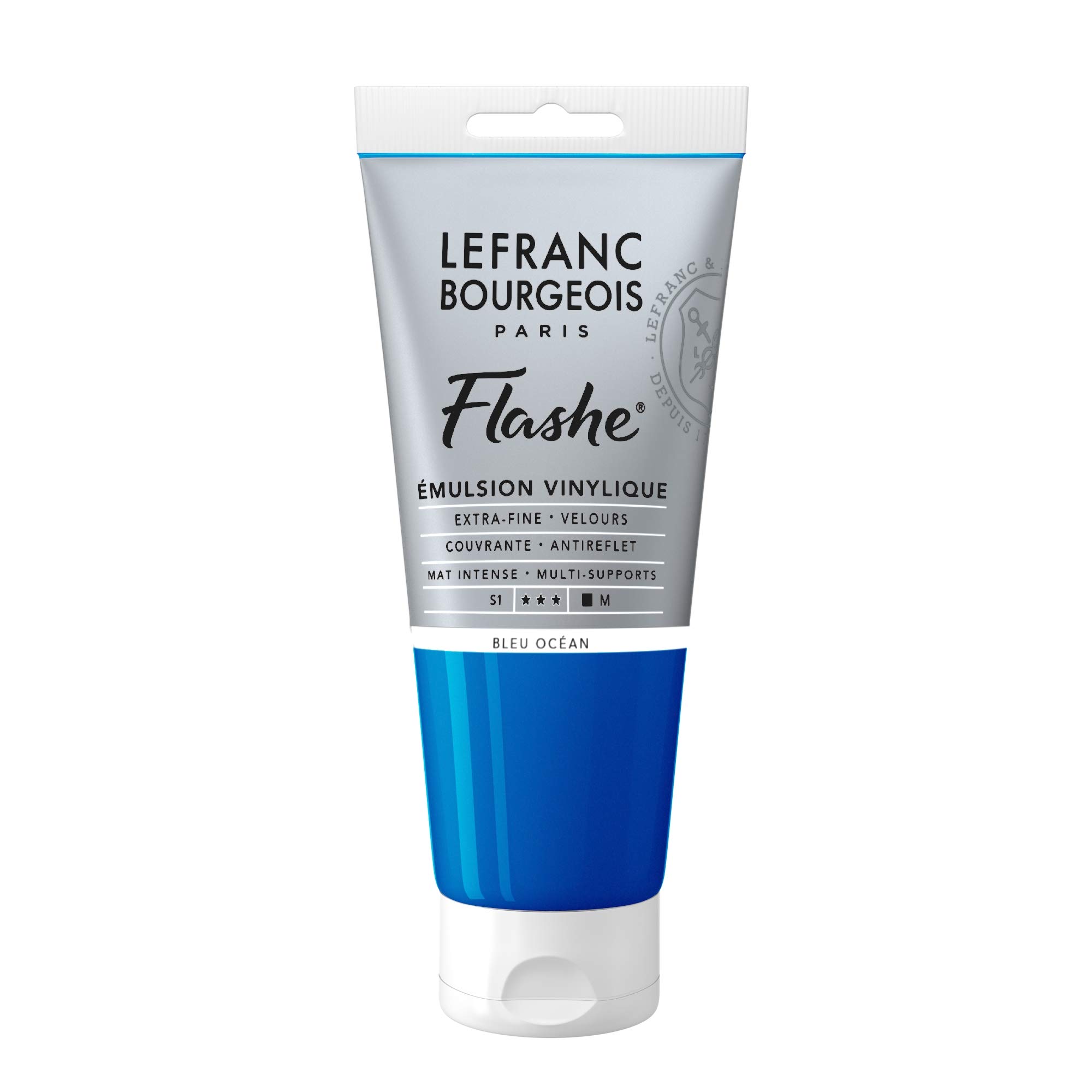 Lefranc Bourgeois Flashe, Extra-Fine Acrylic Vinyl Emulsion, Artists Quality, Ocean Blue, 80ml Tube — image 1