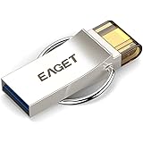 EAGET USB Flash Drive 64GB Metal Case Keyring Micro USB 3.0 OTG Android Memory Stick for Smartphones Tables PC Waterproof Shockproof V90