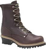 CarolinaElm 8” Unlined Logger Boots for Men - Unlined Leather Upper, Pillow Cushion Footbed, and Welted Oil- and Slip-Resistant Outsole, EH Rated