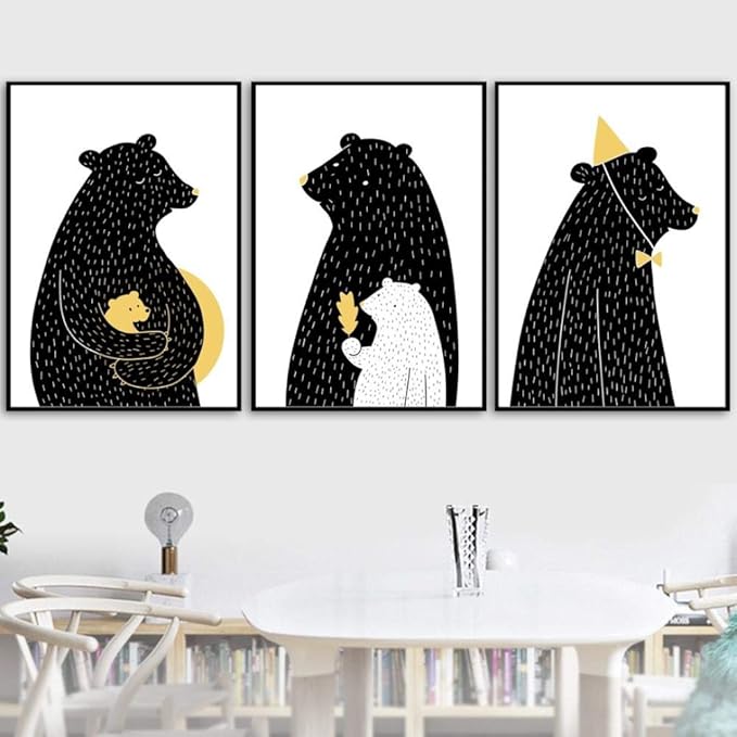Dibujos animados oso nórdico carteles e impresiones arte de la pared