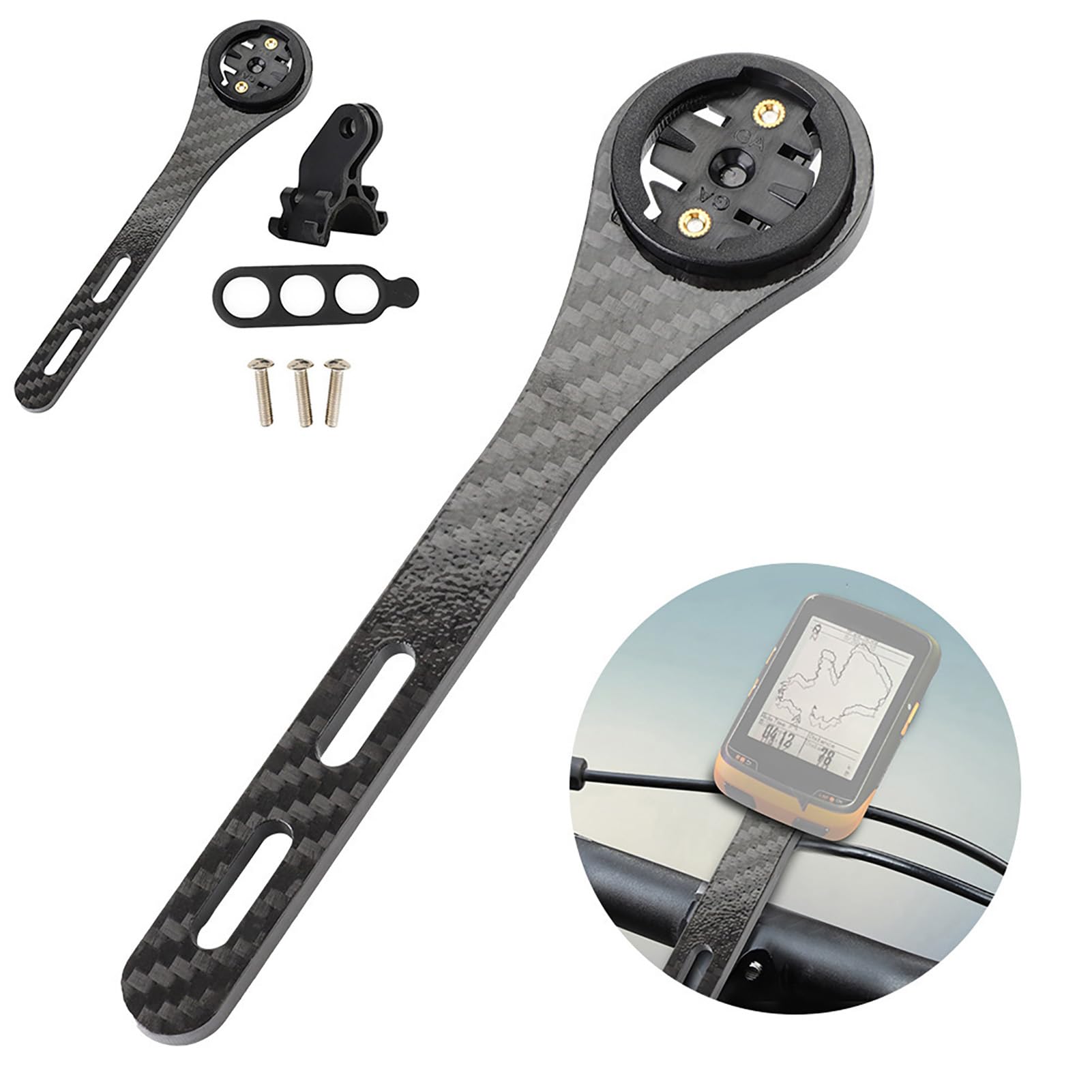 XHIKOWAT Computer Holder Multi-functional Carbon Fiber One-body Bending Handle,for for Action Cameras Support Installation (XHIKOWAT287x5tfbmn-01),Bicycles and Spare Parts