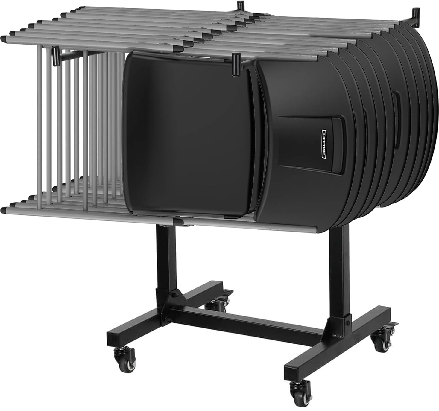 Photo 1 of OFFICEROO Folding Chair Rack Storage Cart - Holds 14 Chairs (Not Included), with Lockable Wheels