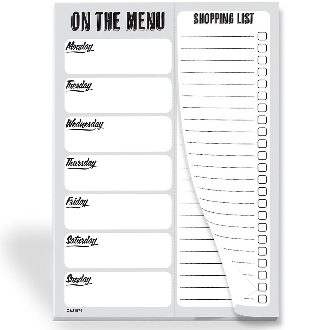 Weekly Meal Planner - Grocery & Shopping List A5 Size (210 x 148mm) / Dad/Husband/Wife/Boyfriend/Girlfriend #1574