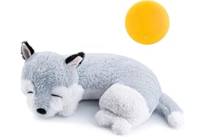Extragele Heartbeat Puppy Toy Heartbeat Stuffed Toy for Dog Anxiety Relief and Calming Aid, Heartbeat Stuffed Animal for Puppy Sleep Aid Crate Training, Puppy Needs Puppy Essential, Husky
