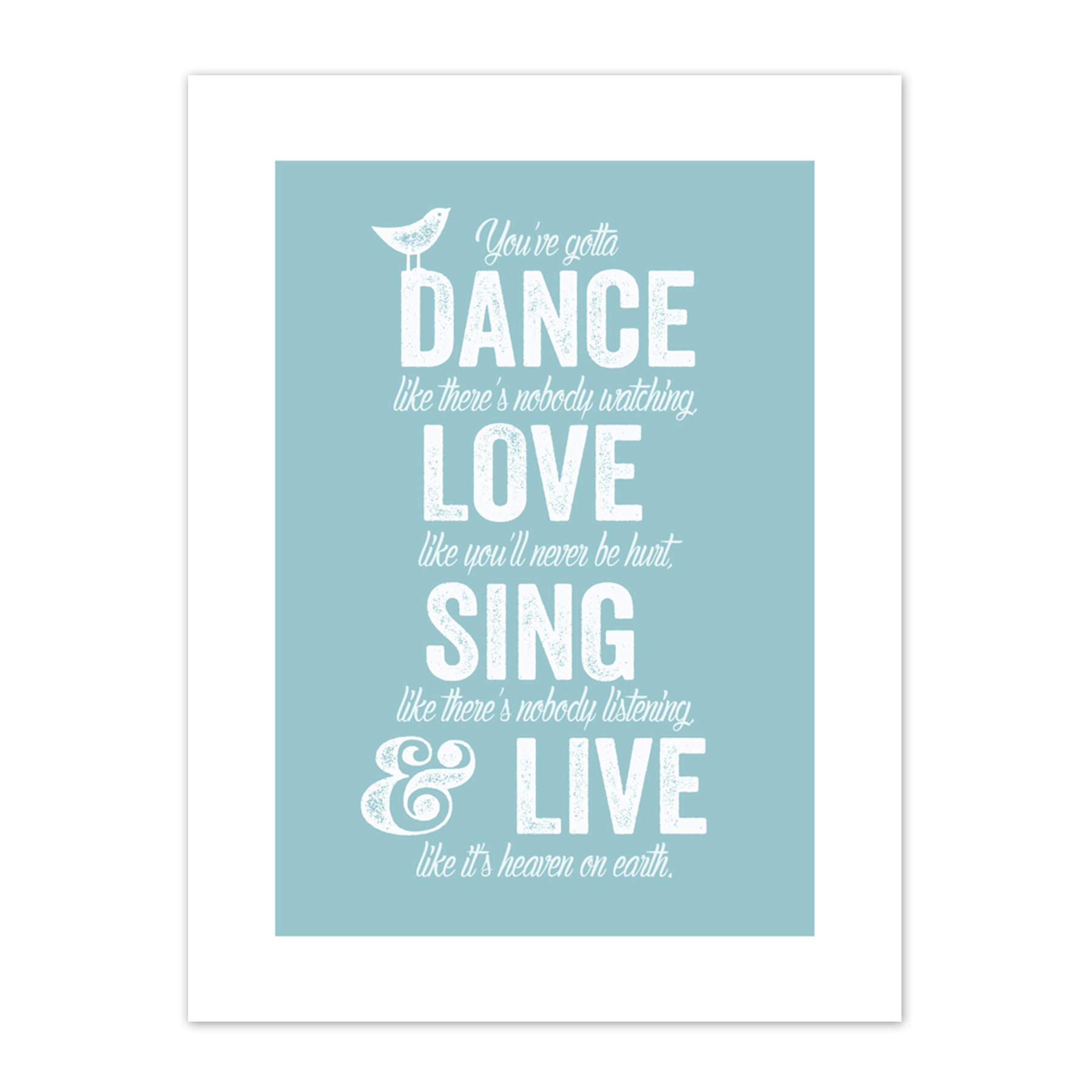 Dance Love Sing Live Blue Canvas Wall Art Print