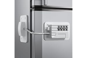Ougourim Refrigerator Lock - Upgraded Combination Lock for Upright Freezer, Child Safety Lock for Cabinets, White
