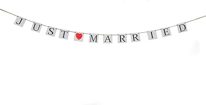 Amazon Com Ella Celebration Just Married Wooden Banner Vintage
