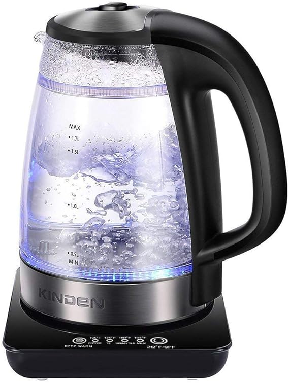 Electric Glass Kettle in Double Wall with Temperature Control and Keep