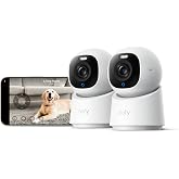 eufy Security 4K Indoor Camera E30, No Subscription, Pan and Tilt | AI Tracking, Color Night Vision, Pet/Baby/Nanny Camera with Two-Way Audio, Human/Pet Detection, Works with HomeKit (2-Pack)